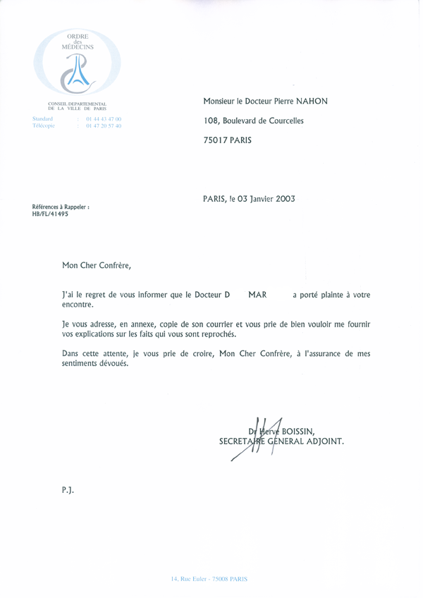 plainte contre Pierre Nahon 